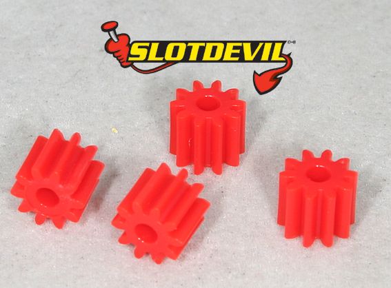 Slotdevil Motorritzel Kunststoff 10 Zähne M50 für 2 mm (4 Stück) 20250210