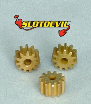 Slotdevil Motorritzel 11 Zähne M50 Messing für 2 mm (3 Stück) 20250311