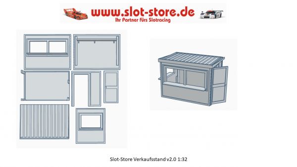 Slot-Store Verkaufsstand Bausatz Uni 1:32 VSGR