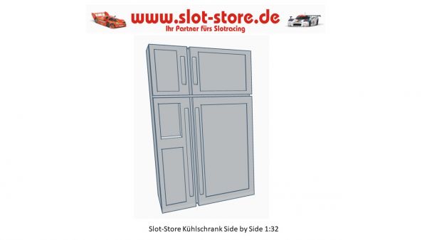 Slot-Store Verkaufsstand Inneneinrichtung Kühlschrank Side by Side 1:32 KSSI132-