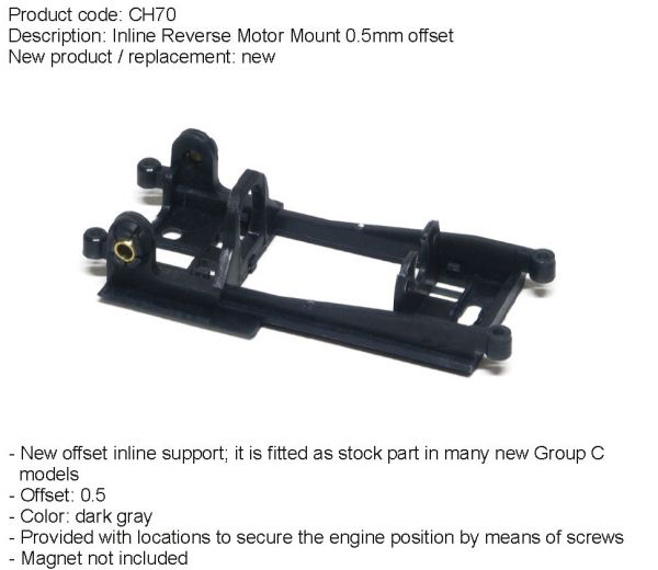 Slot It Motorhalter CH70 Inliner Reverse 0,5mm Offset